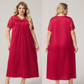 Silk Satin Oversized Sleepwear for Women Summer Short Sleeve Long Nightdress Loose Casual Loungewear Women