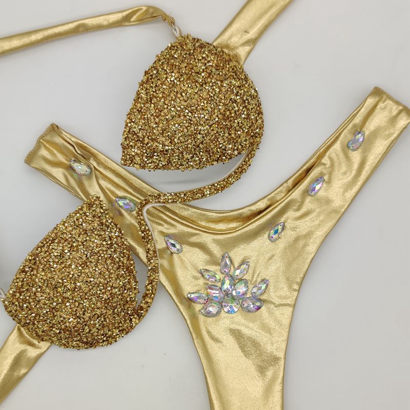 Bikini Swimwear with Rhinestones,欧美 Style, Two-Piece Bikini, Fashion Swimwear