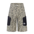 Leopard print workwear shorts