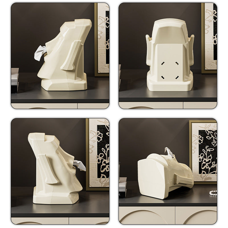 Creative Gypsum Tissue Box Multi-functional Living Room Entryway Easter Statue Bedroom Desk Headphone Stand