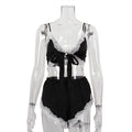 Splicing Sexy Mini Set Sleeveless Shorts Two-Piece Set