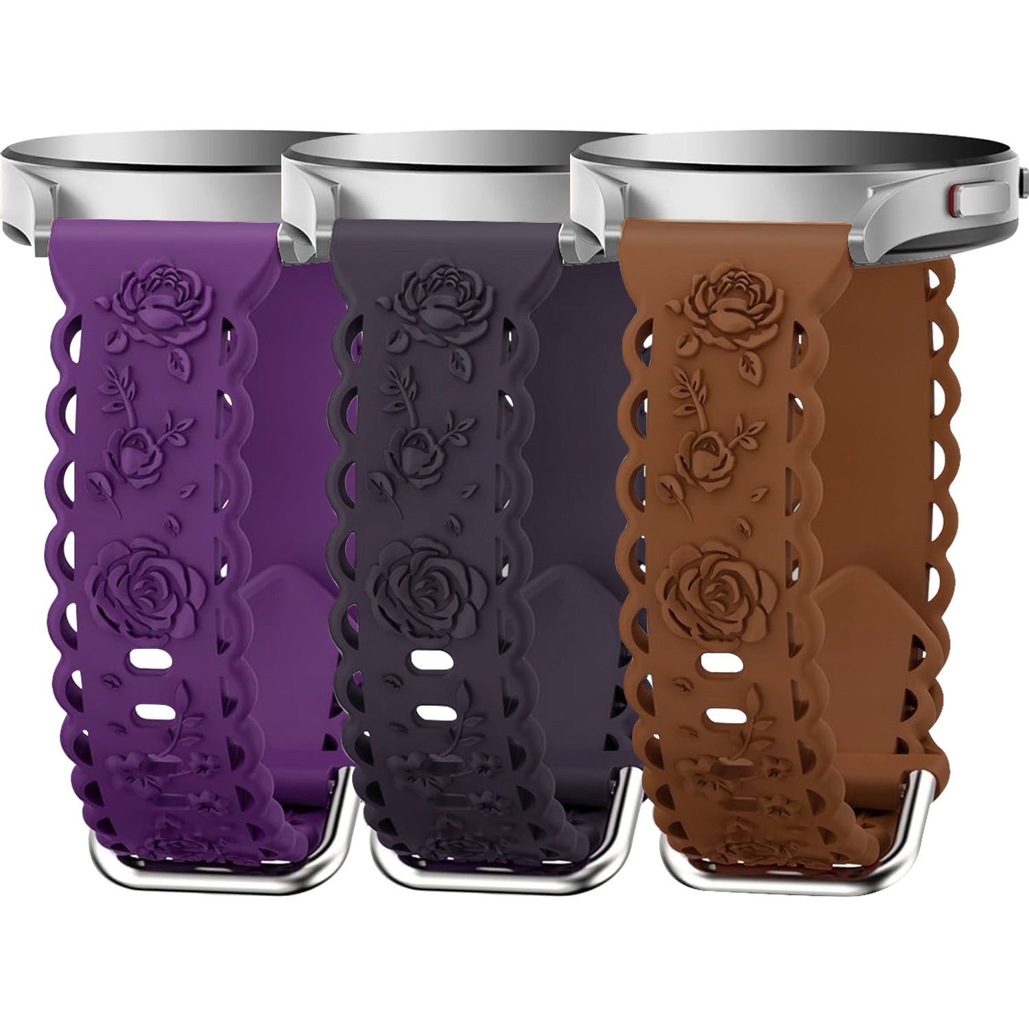 Suitable for 20mm flat silicone strap with hollowed out rose style strap