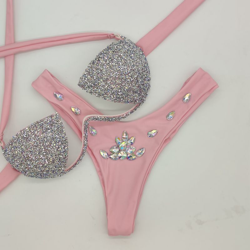 Bikini Swimwear with Rhinestones,欧美 Style, Two-Piece Bikini, Fashion Swimwear