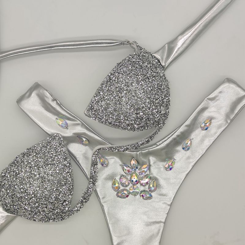 Bikini Swimwear with Rhinestones,欧美 Style, Two-Piece Bikini, Fashion Swimwear