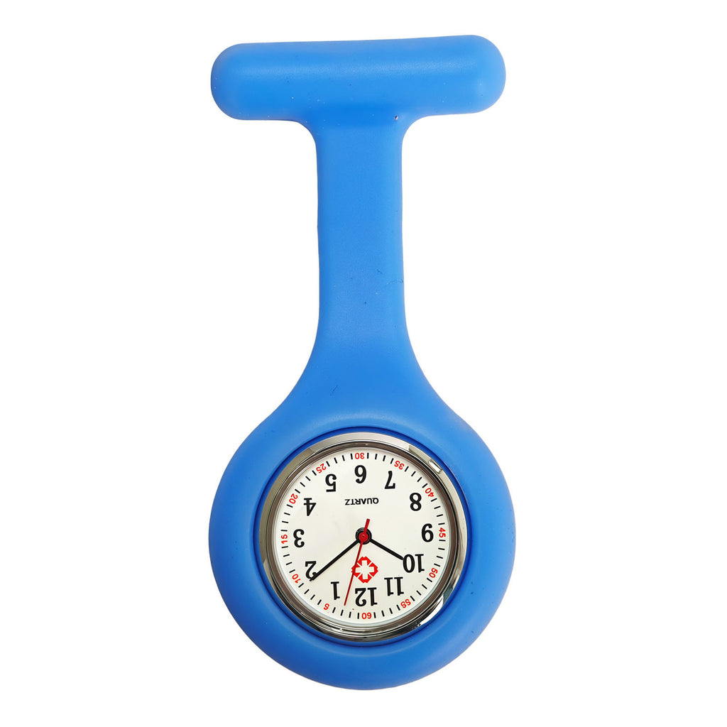 Colorful Silicone Nurse Solid Color Student Exam Pocket Watch Simple Chest Watch Round