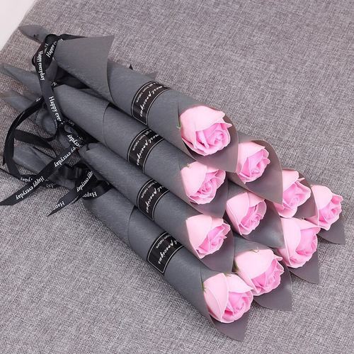10pcsMother's Day 520 Gift Single Soap Rose Carnation Flower Street Sweeping Gift Company Event Mall Opened