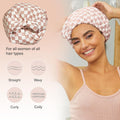 Waterproof Three-Layer Bath Cap with Silk-Like Lining and Checkered Design, Premium Hair Care Cap