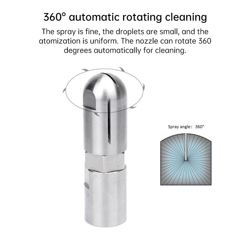 1/4" BSP Male Thread Rotary Tank Cleaning Nozzle - Stainless Steel Rotating Spray Ball for Industrial Vessels