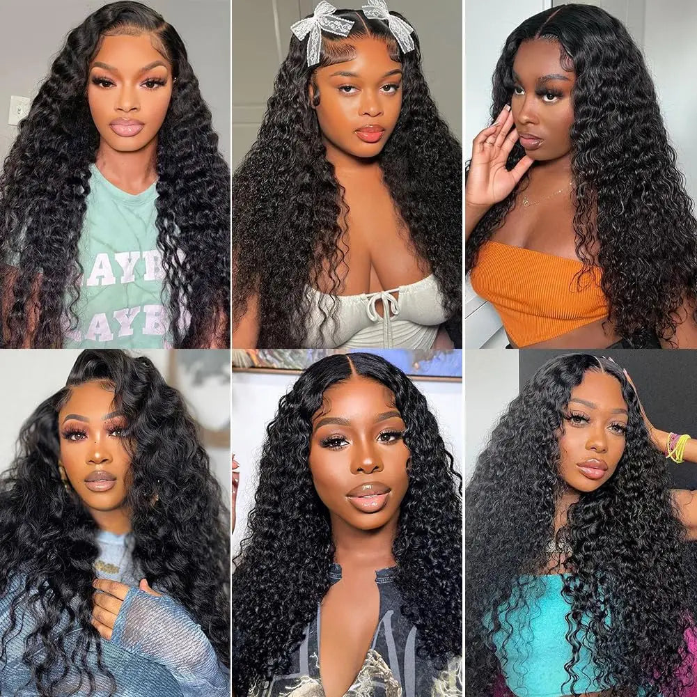 Alipretty 2x6 Deep Wave Bundles 100% Human Hair 2x6 HD Lace Closure Brazilian Hair Weave Bundles With Closure Natural Human Hair