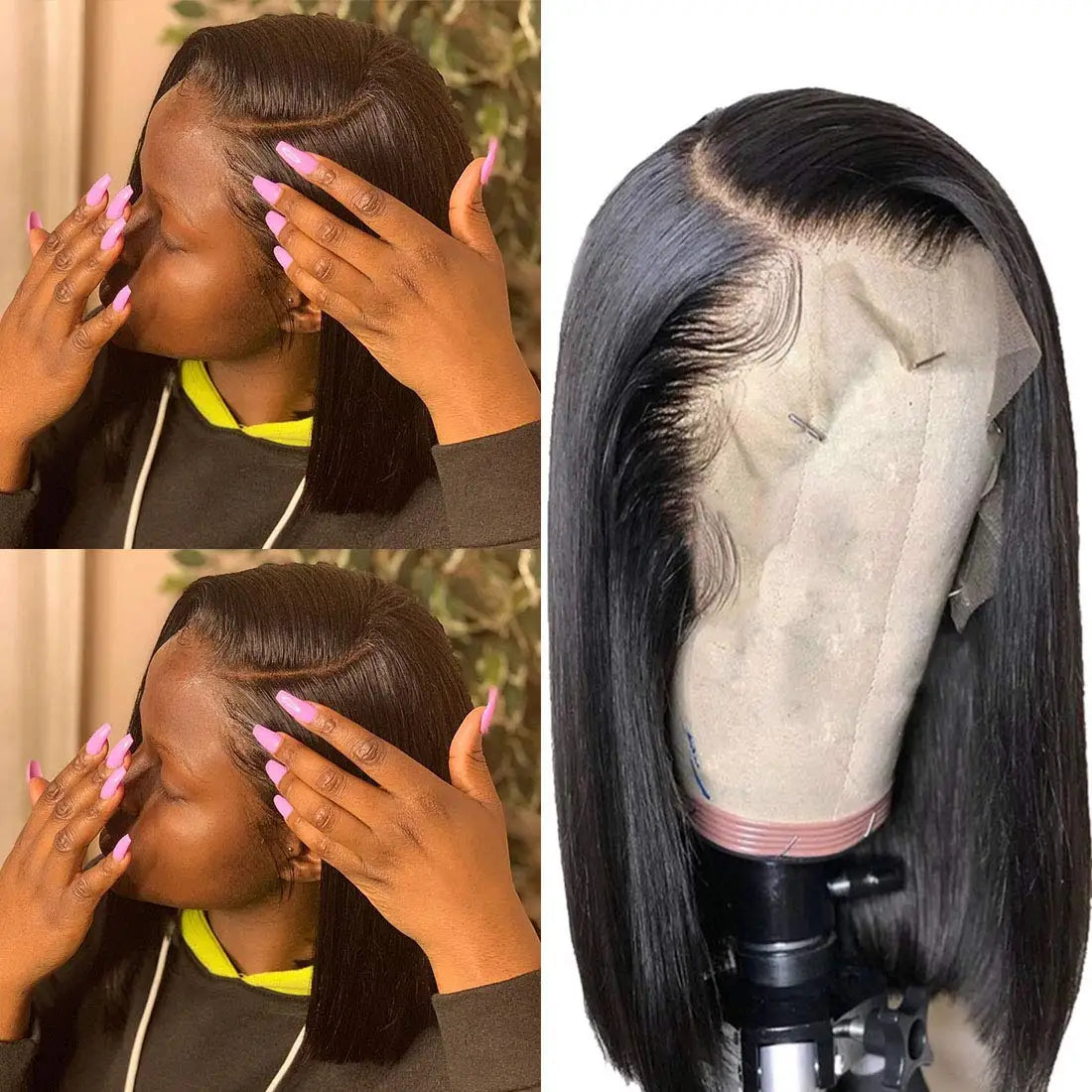 Short Bob Wig Straight 13x4 Lace Front Wig Human Hair Wigs Pre Plucked Front Wig Brazilian Lace Wigs