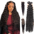 Alipretty 2x6 Deep Wave Bundles 100% Human Hair 2x6 HD Lace Closure Brazilian Hair Weave Bundles With Closure Natural Human Hair