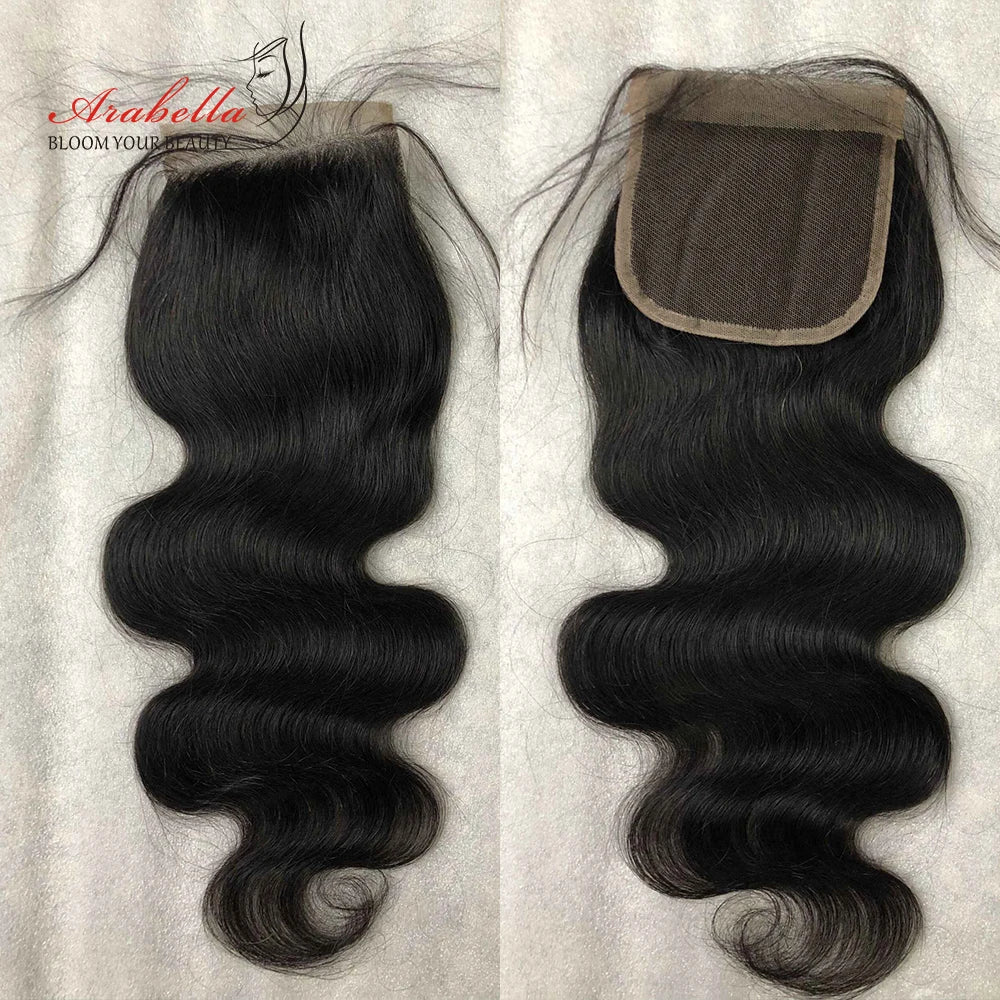 Body Wave Lace Frontal 100% Human Hair Arabella Remy Lace Closure Pre Plucked Bleached Knots 13x4 Transparent Lace Frontal