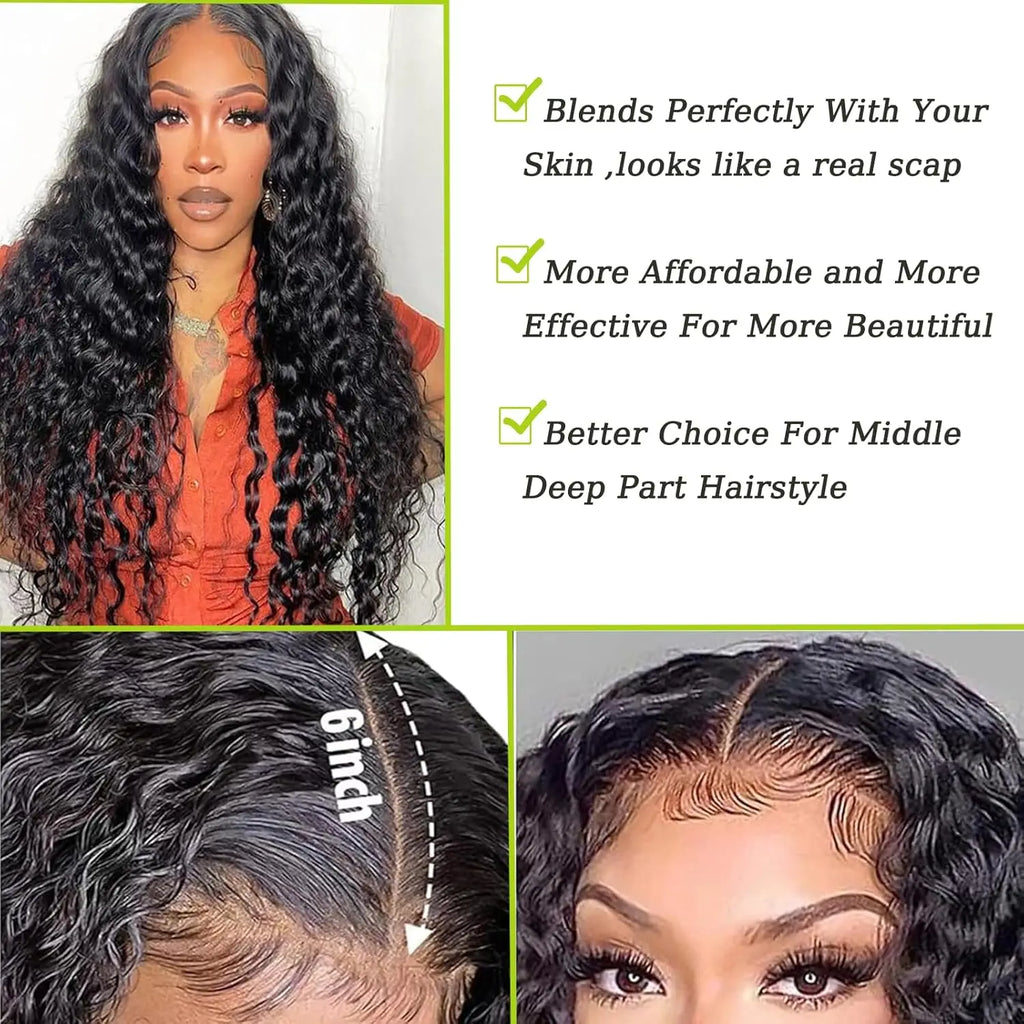 Alipretty 2x6 Deep Wave Bundles 100% Human Hair 2x6 HD Lace Closure Brazilian Hair Weave Bundles With Closure Natural Human Hair