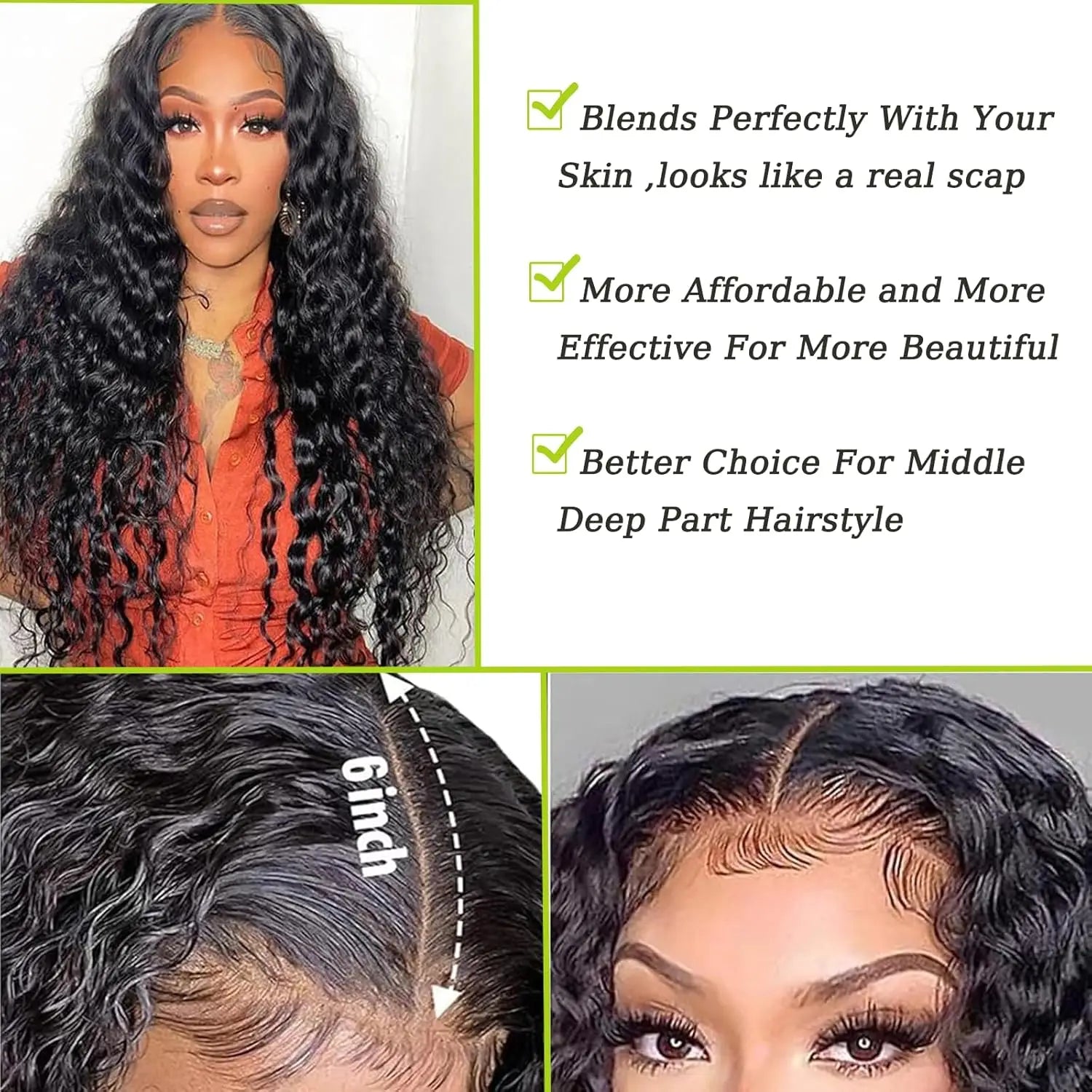 Alipretty 2x6 Deep Wave Bundles 100% Human Hair 2x6 HD Lace Closure Brazilian Hair Weave Bundles With Closure Natural Human Hair
